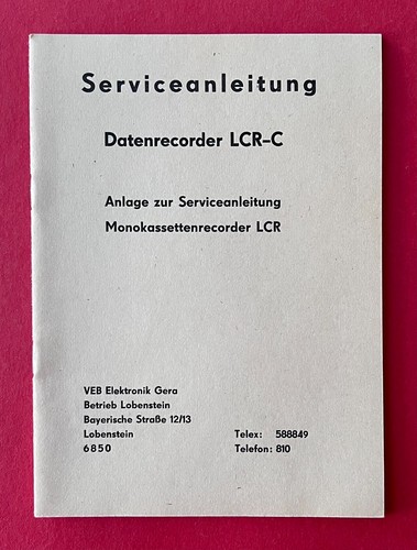 Ddr service anleitung 1987 - ddr,